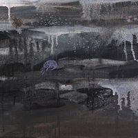 Maan hiljaiset, Oil & acrylics on canvas, 80x30 cm, 2012.