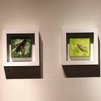 P, M, H & K. Oil & acrylics on canvas, 10x10 cm, 2012.